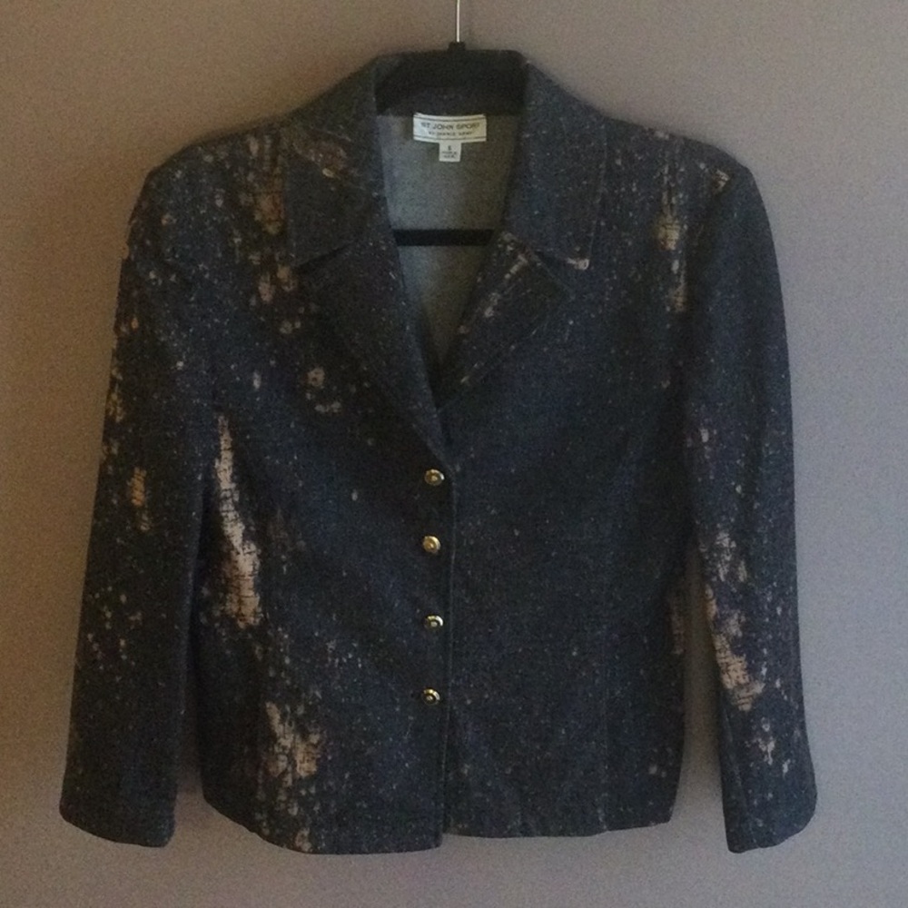 St. John Sport by Marie Gray jean Small blue and gray jacket for women
